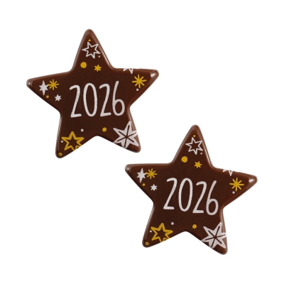 Plaquettes étoiles  2025 , chocolat noir 1 X84 pcs 