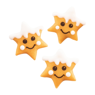 Étoiles dorées souriantes, pâte d'amandes 1 X84 pcs 