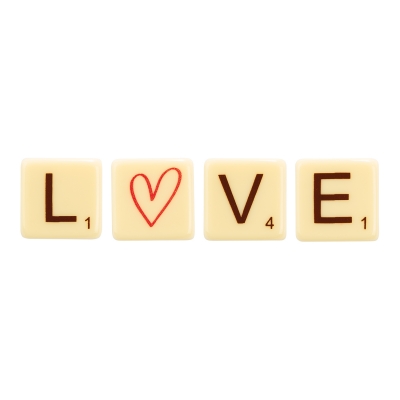 Lettres  LOVE , chocolat blanc 1 X252 pcs 