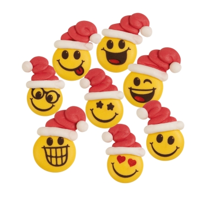 Emoticones de Noël en sucre, ass. 1 X90 pcs - 30 x 38 x 8 mm 