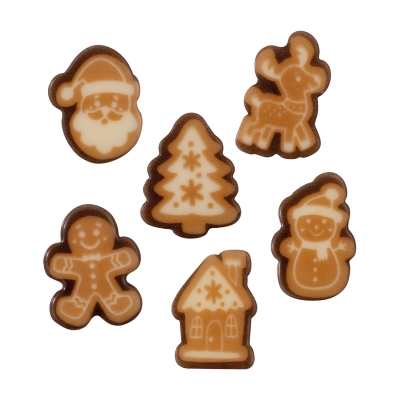 Motifs de Noël en chocolat blanc ass. 1 X 192 pcs 