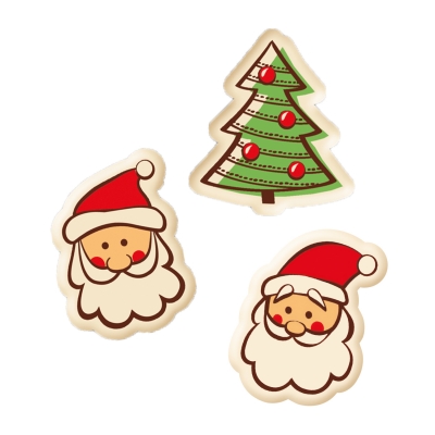 Père-Noël et sapins, chocolat blanc, ass. 1 X 192 pcs 