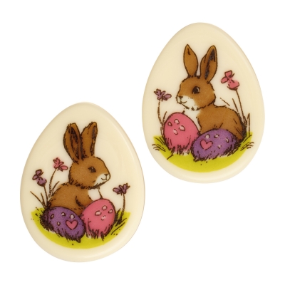 Oeufs de Pâques Lapins, chocolat blanc, as. 1 X 112 pcs 