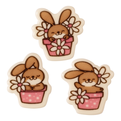 Lapins en chocolat blanc, assortis 1 X 128 pcs 