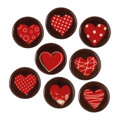 Coeurs en chocolat blanc, assortis 1 X 160 pcs 