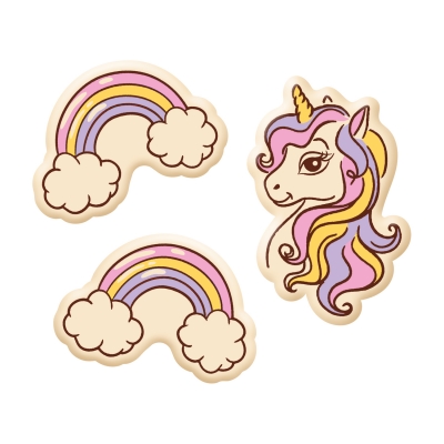 Licorne en chocolat blanc, ass. 1 X 128 pcs 