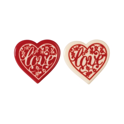 Coeurs  Love  en chocolat blanc, ass. 1 X 140 pcs 