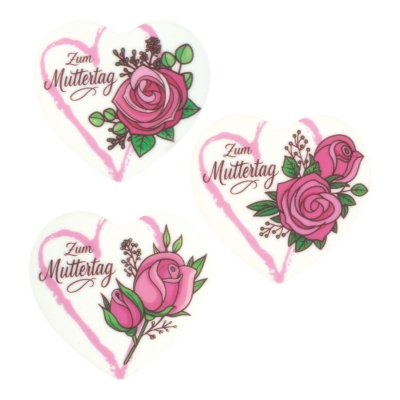 Plaquettes  Zum Muttertag  en masse de sucre 1 X 24 pcs 