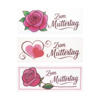 Plaquettes  Zum Muttertag  en masse de sucre 1 X 24 pcs 