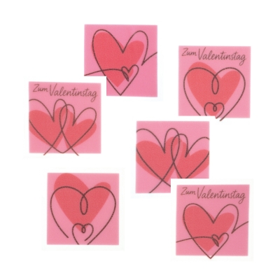 Carrés  Zum Valentinstag  en masse de sucre 1 X 100 pcs 
