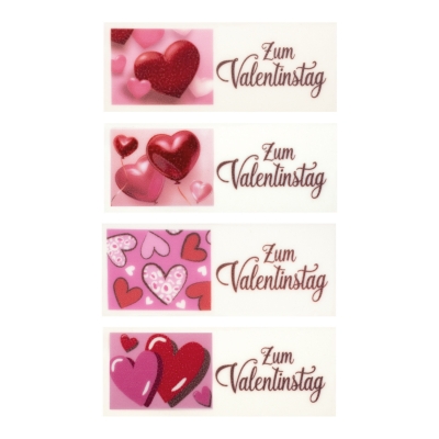 Plaq.  Zum Valentinstag  en masse de sucre 1 X 24 pcs 