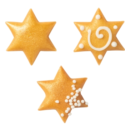 Etoiles de Noël Ass. En pâte d'amandes, 1 X100 pcs - Ø 30 mm 