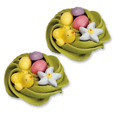 Nids de Pâques, sucre 1 X48 pcs - 30 x 30 x 15 mm 