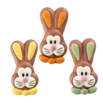 Grandes têtes de lapin de Pâques, sucre 1 X48 pcs - 32 x 65 x 13 mm 