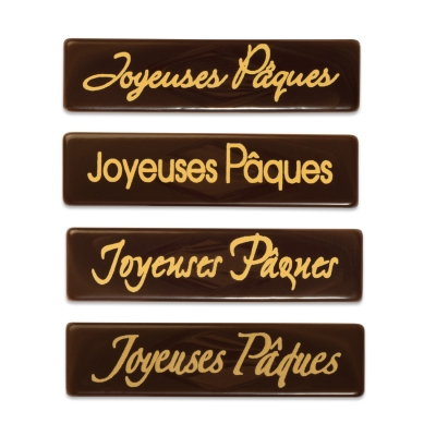 Plaquette Joyeuses Pâques, chocolat noir 