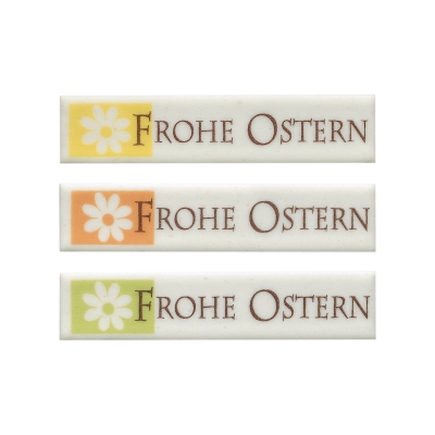 Plaquettes Frohe Ostern, mousse de sucre 1 X48 pcs - 80 x 18 mm 