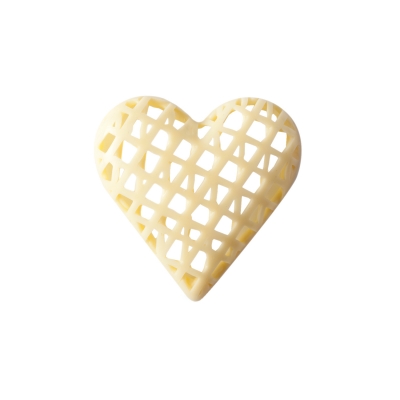 Coeurs filigrane, chocolat blanc 1 X32 pcs - 64 x 64 mm 