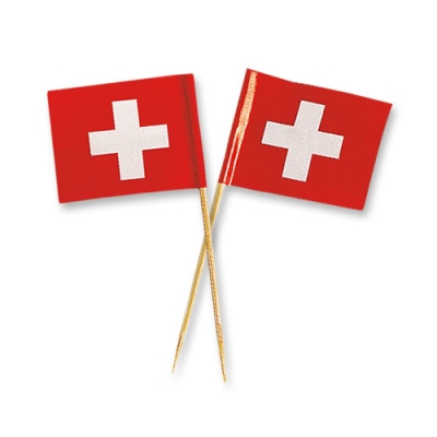 Petits drapeaux suisses 1 X144 pcs - 75 x 37 x 2 mm 
