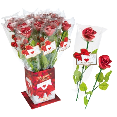 Roses rouges Elégance sur tige - pochette individuelle 