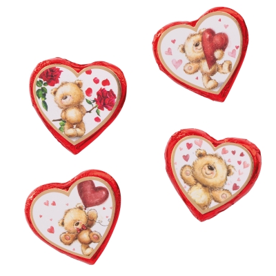 Grands cœurs pralinés Oursons LOVE - 1X 40pcs 