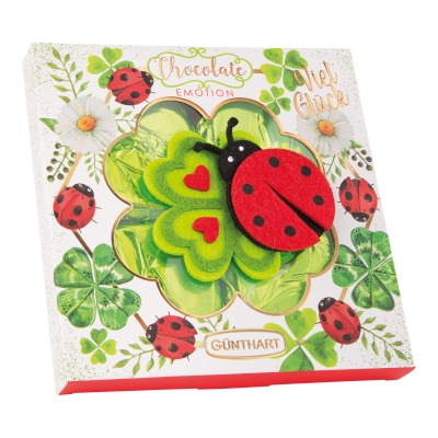 Coccinnelles pralinés d. étui-cadeau  Viel Glück  1 X9 