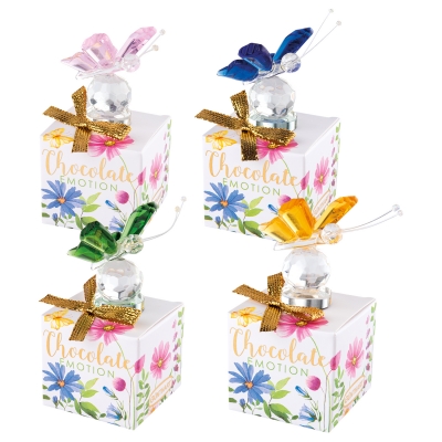 Papillons en cristal sur coffret, ass. 1 X12 pcs 