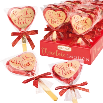 Coeur médaillon-praliné  with Love  sucette 1 X24 pcs 