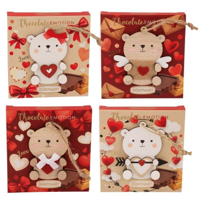 Etuis avec pendentif en bois Ourson, ass., 1 X 12 pcs 