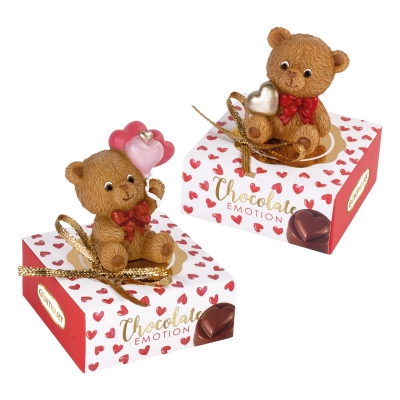 Ours en polyrésine sur boîte, ass.  1 X 12 pcs 