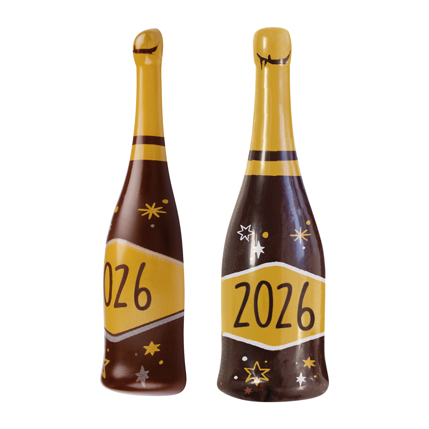 France Décor Shop Bouteilles de champagne 2025 , chocolat noir 1 X48 pcs